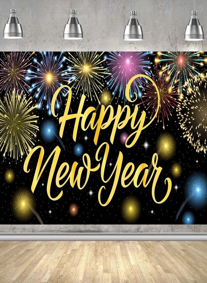 IMISHM Happy New Year Banner Colorful Firework New Years Backdrop for 2026 Party Decorations Happy New Year Decorations NYE Banner for New Years Party Supplies - Image 1