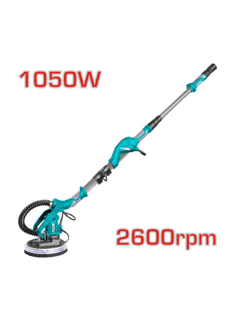 TOTAL 1050W Electric Drywall Sander with Integrated LED Work Light - 225mm Variable Speed Handheld Sander (600-2600rpm) - Includes 12pcs Sanding Paper, Dust Bag & 2m Hose - BS Plug - TWS10501-8 - Image 2