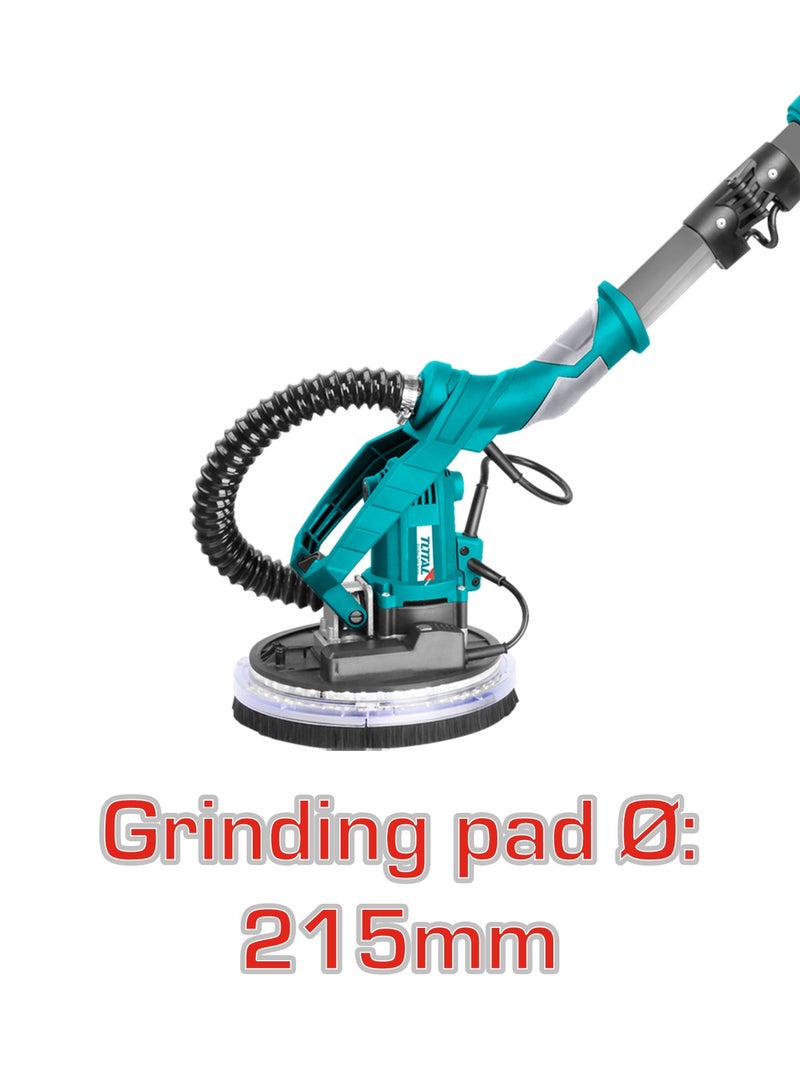 TOTAL 1050W Electric Drywall Sander with Integrated LED Work Light - 225mm Variable Speed Handheld Sander (600-2600rpm) - Includes 12pcs Sanding Paper, Dust Bag & 2m Hose - BS Plug - TWS10501-8 - Image 3