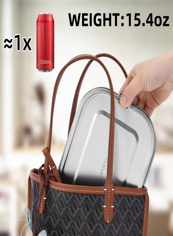 UPTRUST Stainless Steel Bento Lunch Food Box Container, 5-Compartment Large 1400ML Metal Bento Lunch Box Container for Kids or Adults with Lockable Clips to Leak Proof - Image 3