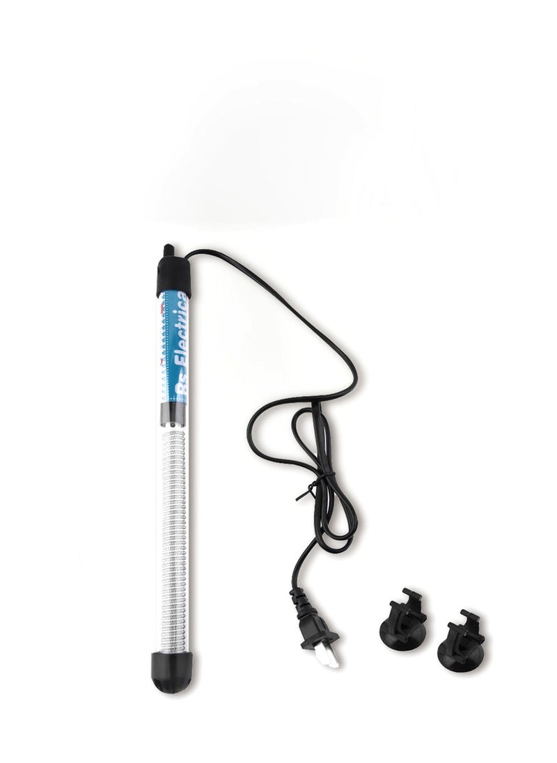 NIBEMINENT - Aquarium Mini Submersible Fish Tank With Adjustable Water Heater Clear/Black - Image 1
