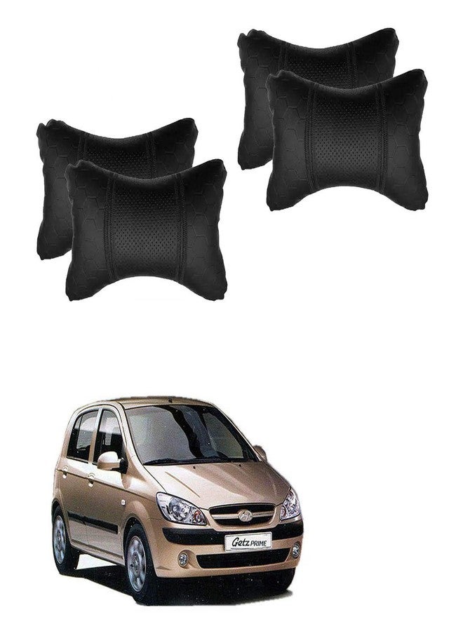 Adroitz Black Leathertte Material Neck Rest Cushion in Football Design for Car (Pair of 2)_262 - Image 1