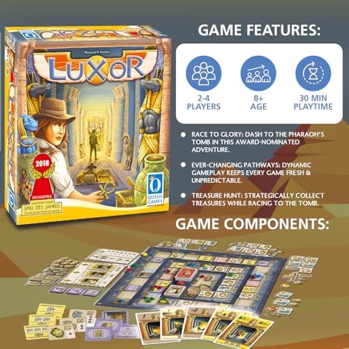 Queen Games Luxor: Family Strategy Board Game for Ages 8+, 2-4 Players - Image 2