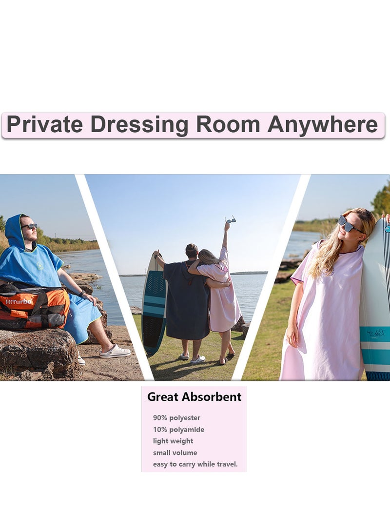 SYOSI Microfiber Surf Poncho, Wetsuit Changing Bath Robe, Beach Change Cloak Dive Quick Dry Pool Swim Beach Towel with Hood for Adults  - Image 5