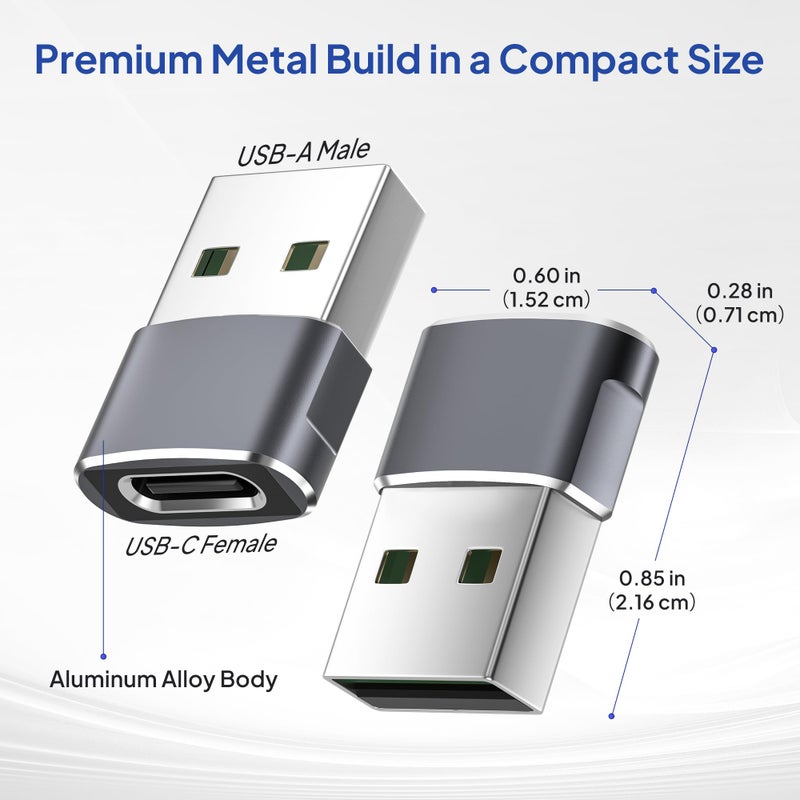 Elebase for Samsung Galaxy Z Flip 7 Adapter,USB to USB C Adaptor 4Pack,Type C Female to A Male Cable Converter for Z Fold Flip 7 6 5,A55 A54 A53 A52,Tab S10 S9 S8 A9 A8 Lite,Watch Ultra Classic Active - Image 4