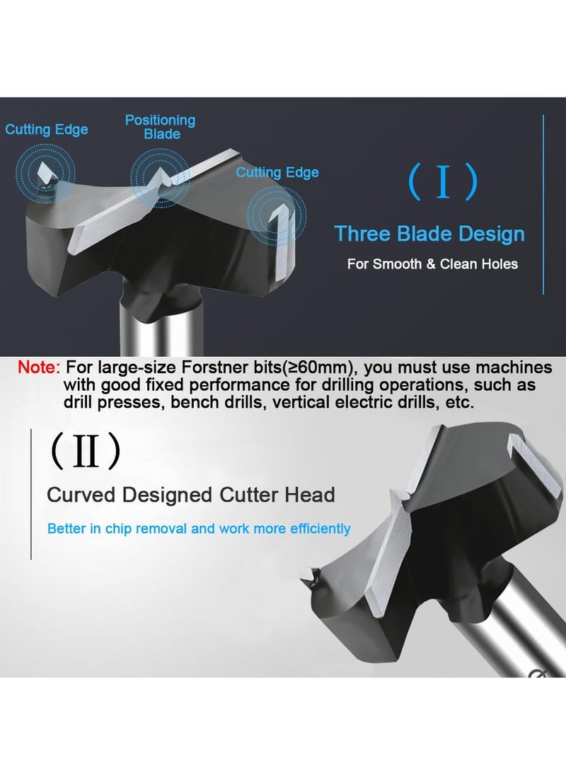 SYOSI - SYOSI Carbide Forstner Drill Bit, 3Inch Carbide Tipped Forstner Drill Bit, Wood Drilling bit Set Woodworking Hinge Cutter Tool Kits for Wood Plastic Plywood - Image 1
