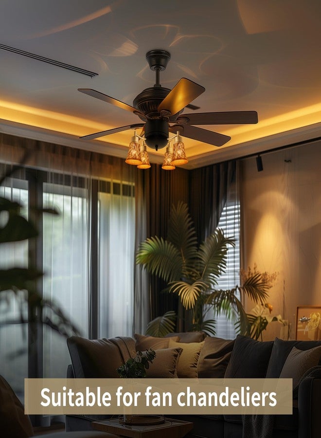 ALUCSET Pendant Light Shades, 4 Pack Ceiling Fan Light Shade Replacements with 1-5/8" Fitter, ALUCSET 4.72" Height 4-3/4" Diameter, Metal Bell Shaped Cover for Chandelier Wall Sconces,Yellow Brass&Gold Plated - Image 5