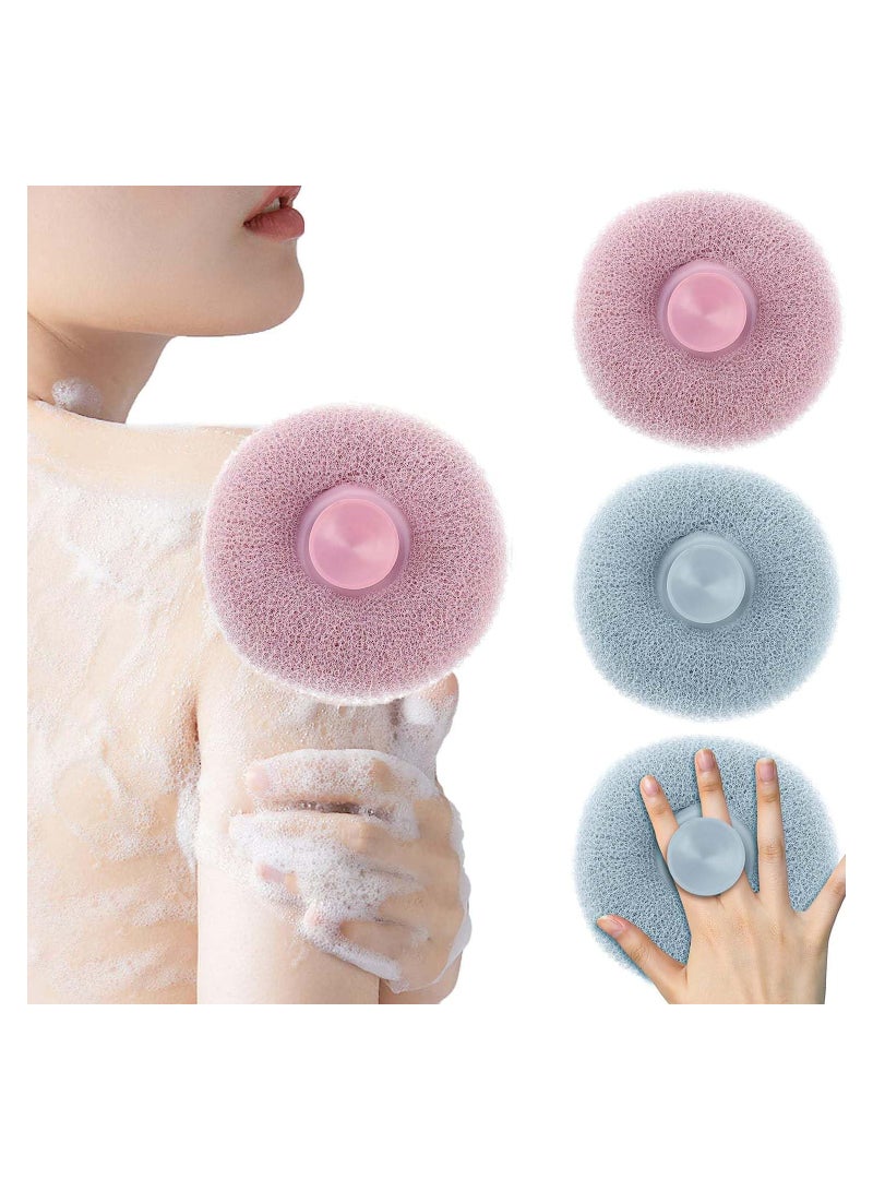 4PCS Bath Sponge Round Loofah Suction Cup Scrub Artifact Massage Bath Ball Sponge Balls Body Cleaner Exfoliating Scrubbers Bath Ball Bathroom Supplies - Image 1
