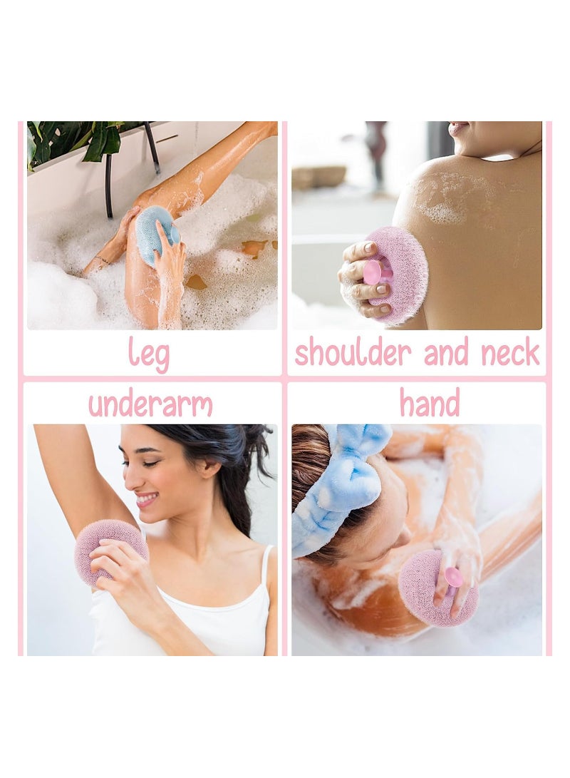 4PCS Bath Sponge Round Loofah Suction Cup Scrub Artifact Massage Bath Ball Sponge Balls Body Cleaner Exfoliating Scrubbers Bath Ball Bathroom Supplies - Image 3