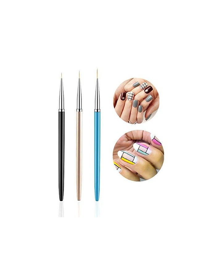 Goolsky 5PCS Dotting Pens with 3 PCS Nail Painting Brushes, Nail Art Design Tools - Image 3