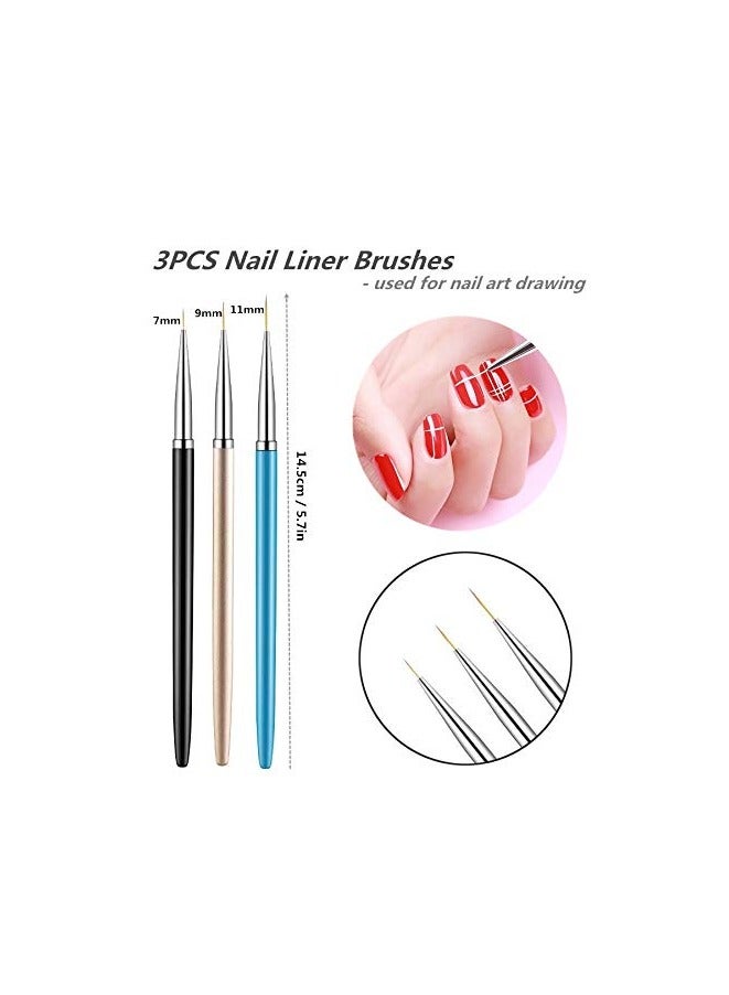 Goolsky 5PCS Dotting Pens with 3 PCS Nail Painting Brushes, Nail Art Design Tools - Image 4