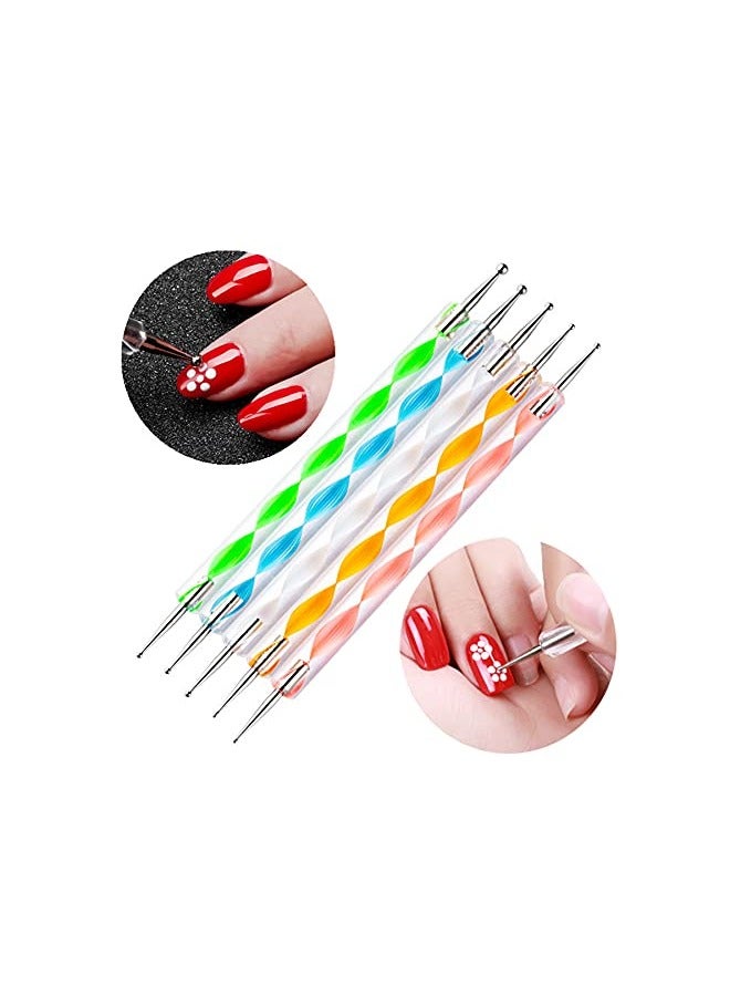 Goolsky 5PCS Dotting Pens with 3 PCS Nail Painting Brushes, Nail Art Design Tools - Image 5