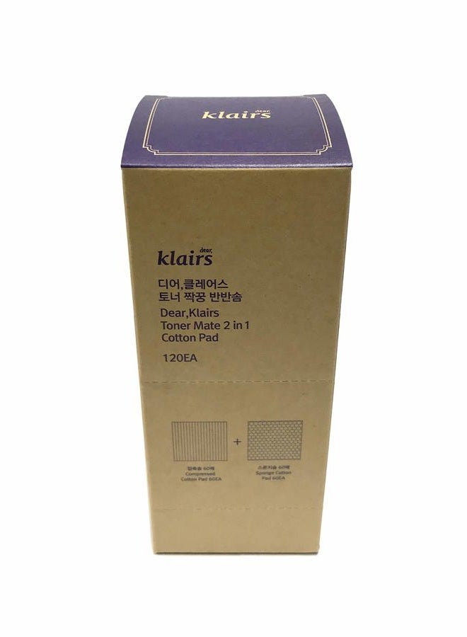 DearKlairs أقراص قطن كليرز، 120EA مزيل مكياج وأقراص قطنية لتنظيف الوجه - Image 2