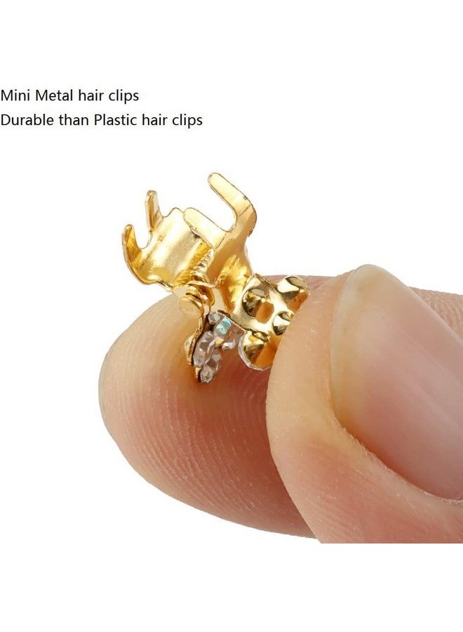 SUN Ring مشابك شعر صغيرة من SUNRING مزينة باللؤلؤ للنساء مجموعة مشابك زهور صغيرة إكسسوارات شعر ذهبية 12 قطعة - Image 2