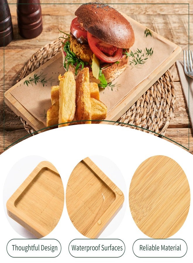 AWIZOM 6 Pack Bamboo Serving Tray Rectangle Bamboo Wood Tea Serving Tray Rounded Edges Wooden Bathroom Counter Tray Bamboo Vanity Tray for Dresser Food Coffee Tea Snack Tissues Candles,11x 4 Inch - Image 4