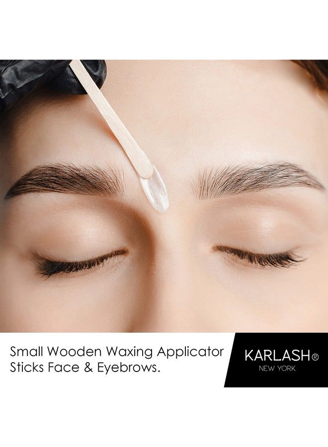 Karlash 100 قطعة عصي شمع صغيرة ملعقات خشبية أدوات تطبيق عصي للحرف لإزالة شعر الجسم والحواجب والشفتين والأنف مدببة مستديرة (عبوة من 100)  - Image 3