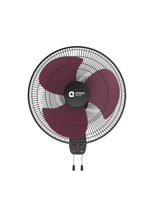 Orient Electric Wall 97 | High Speed Wall Fan for Home | 100% Copper Motor | 90 Degree Oscillation with Tilt Mechanism | 3 Speed Pull Cord | Thermal Overload Protection | Military Grade Guard | Red - Image 1