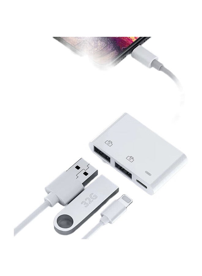 Jowoye Apple Otg Adapter, Iphone/Ipad Conversion Cable, Mouse Keyboard, Usb Drive, Hard Drive, Camera, Sound Card, Microphone, Charging, Lightning To Usb Converter - Image 2