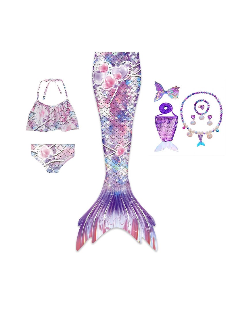 10-Piece Mermaid Tail Swimming Costume Set - Image 1