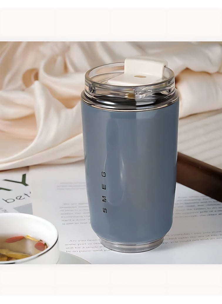 Smeg Travel Coffee Mug, Insulated Beverage Cup with Leakproof Lid, Long-Lasting Coffee Tumbler with Lid, Travel Coffee Thermos (Dark Gray) - Image 1