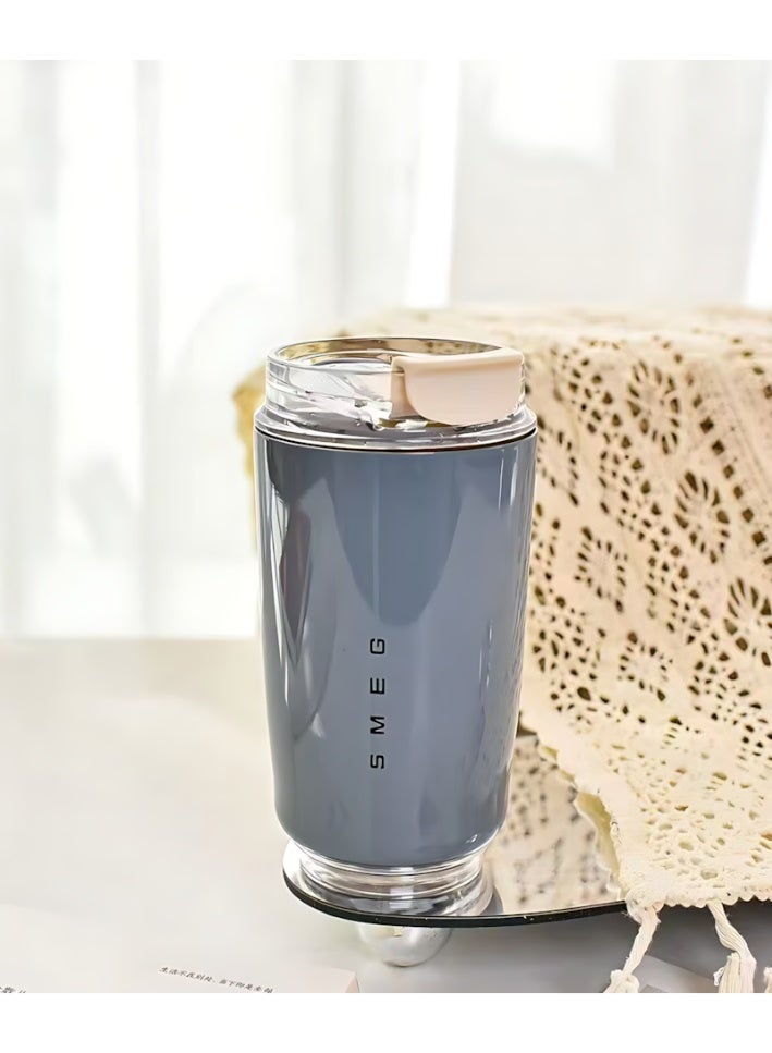 Smeg Travel Coffee Mug, Insulated Beverage Cup with Leakproof Lid, Long-Lasting Coffee Tumbler with Lid, Travel Coffee Thermos (Dark Gray) - Image 2