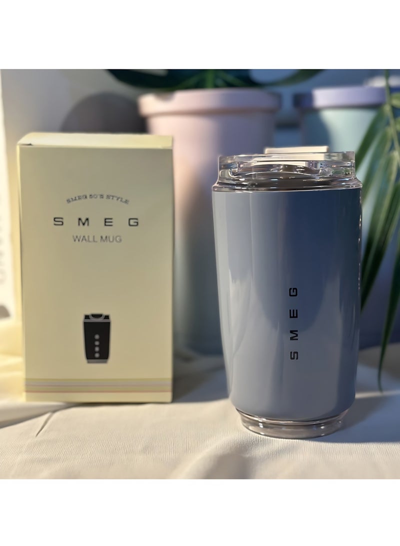 Smeg Travel Coffee Mug, Insulated Beverage Cup with Leakproof Lid, Long-Lasting Coffee Tumbler with Lid, Travel Coffee Thermos (Dark Gray) - Image 3