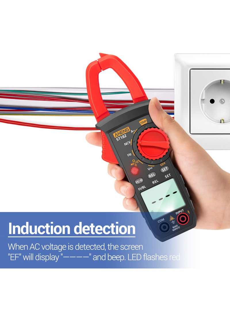ANENG ST182 4000 Counts Digital AC Current Clamp Meter 400A Automatic Range Multimeter with Backlight Voltage Meter Clamp Gauge NCV Test Clamp Ammeter Universal Meter Tester Measuring Temperature - Image 5