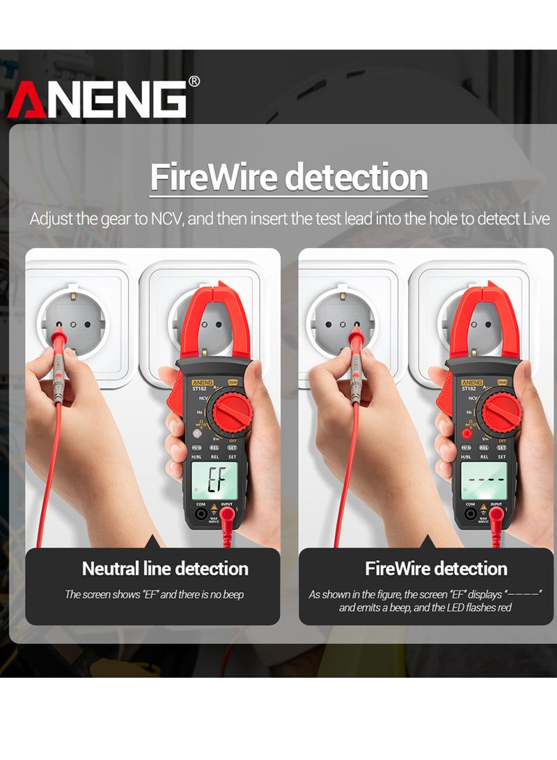 ANENG ST182 4000 Counts Digital AC Current Clamp Meter 400A Automatic Range Multimeter with Backlight Voltage Meter Clamp Gauge NCV Test Clamp Ammeter Universal Meter Tester Measuring Temperature - Image 3