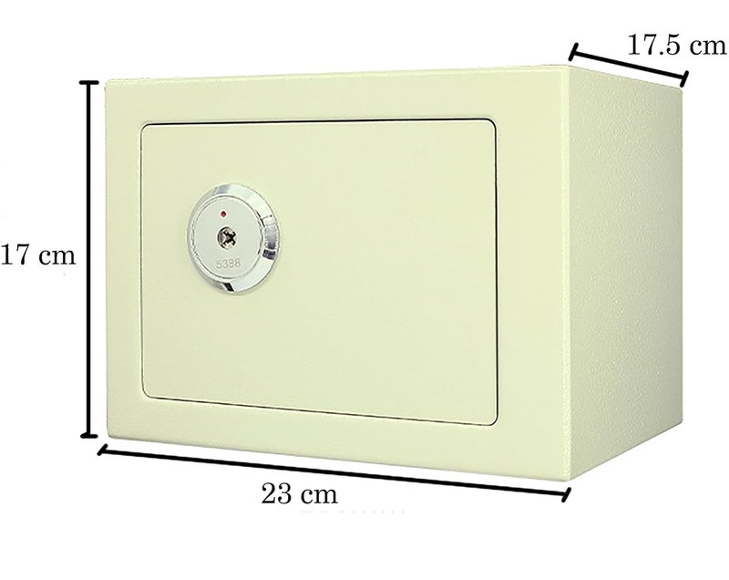 Kriva Stainless Steel Safe Locker for Home Anti Theft Mechanical Key Lock Box with Two Keys Bolts for Cash Imp Doc Wall or Cabinet Anchoring Design Security Locker for Office Hotel - Image 2