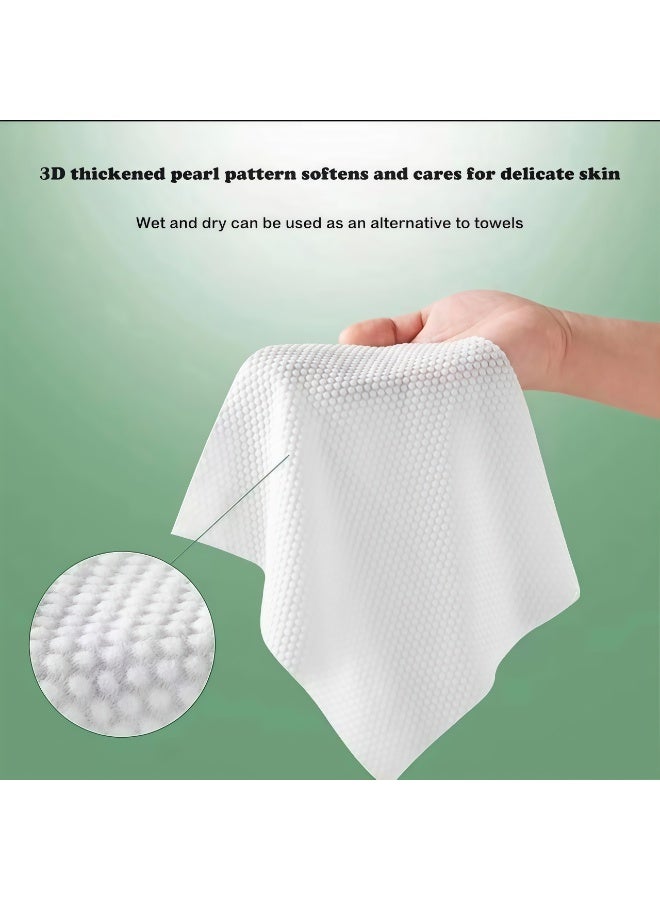 4 Pack Disposabel Face Cloths, Soft Dry Wipe, 100% Cotton Facial wipes, Disposable Face Towel Lint Free, Dry Wet Use, for Sensitive Skin, Facial Cleansing, Makeup Removing, Surface Cleaning (100 Count/Pack)) - Image 2