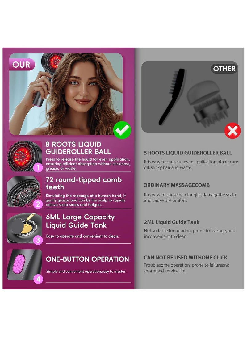 SJMD Scalp Massage Brush with Oil Application - Wireless Electric Hair Messenger Scalp , Shiatsu Head Massage , IPX7 Waterproof , Portable Deep Head Massage Comb for Hair Growth and Head Relaxation - Image 2
