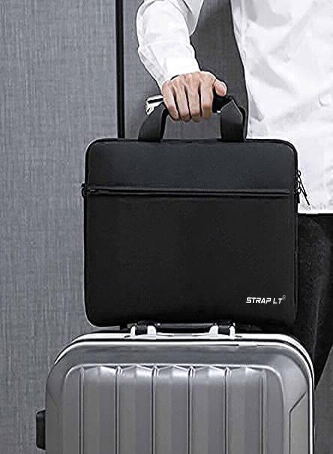 StrapLt 15.6-16 Inch Laptop Shoulder Messenger Sling Office Laptop Bag Briefcase for Men and Women-Black - Image 2