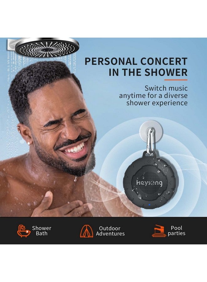 HEYSONG Waterproof Shower Speaker Durable & Lightweight Portable Speaker With Hd Sound Stereo Pairing Wireless Outdoor Speaker For Pool Beach Hiking Kayaking 15H Playtime - Image 3