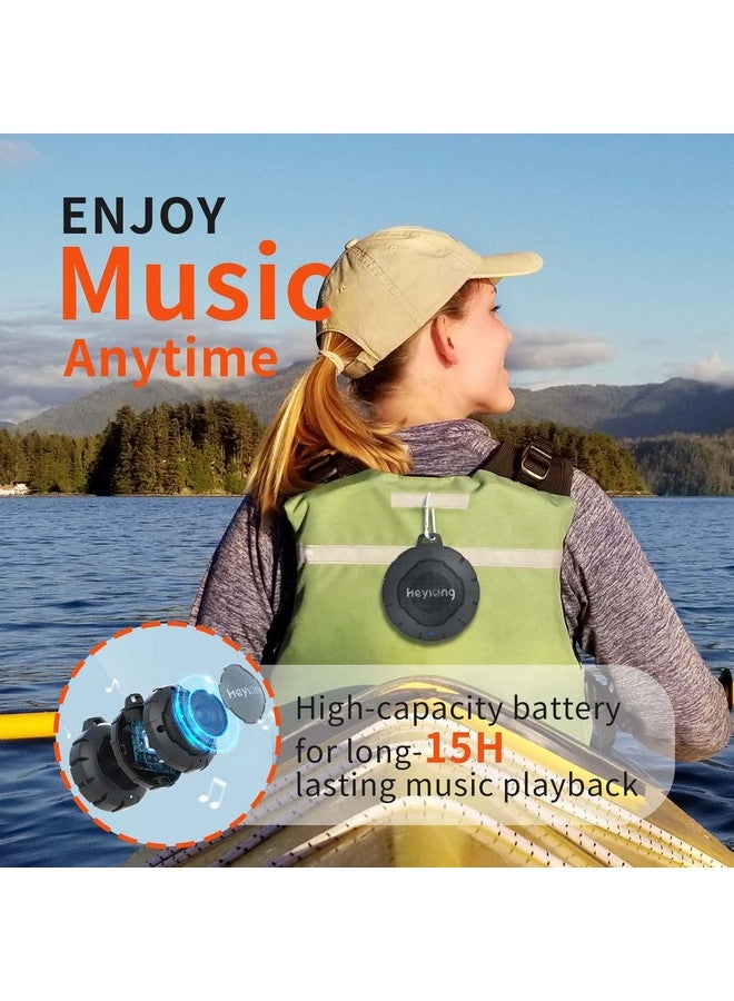 HEYSONG Waterproof Shower Speaker Durable & Lightweight Portable Speaker With Hd Sound Stereo Pairing Wireless Outdoor Speaker For Pool Beach Hiking Kayaking 15H Playtime - Image 5
