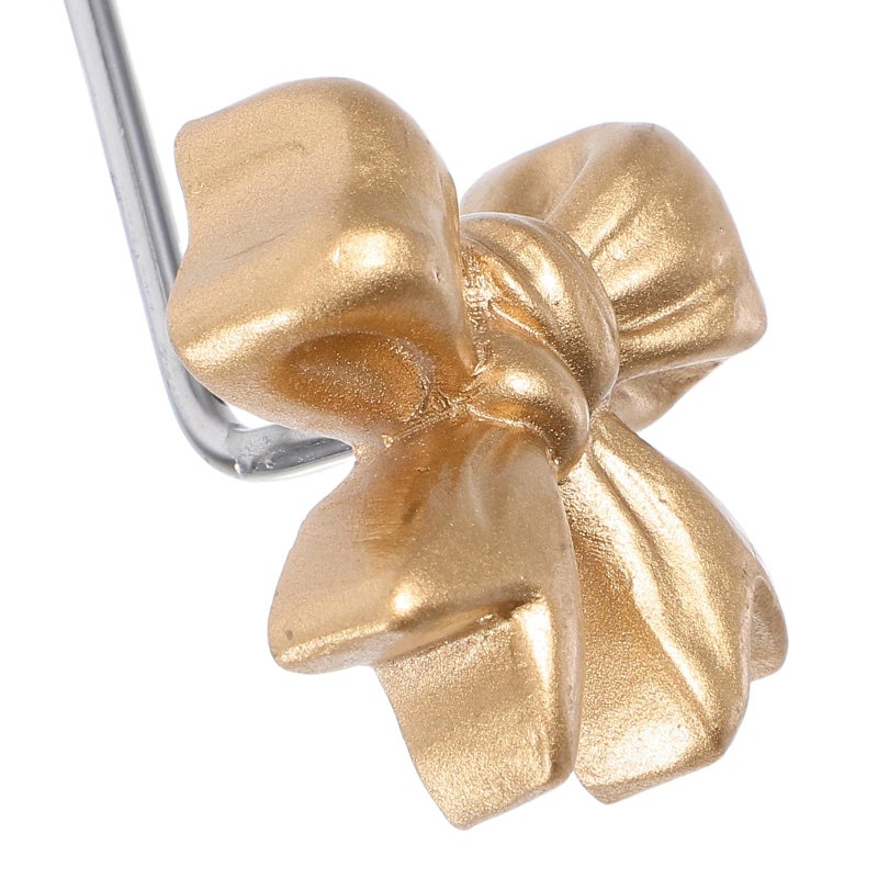 10 Pcs Gold Bowknot Shower Curtain Rings Waterproof Bathroom Bedroom Nursery Hooks - Image 5