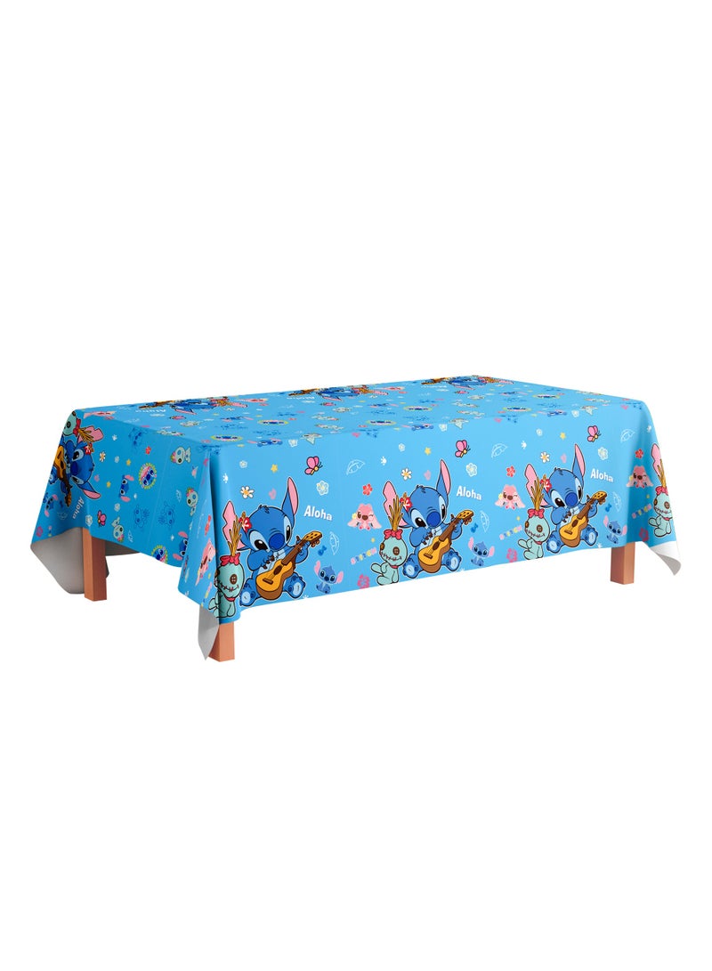 FRUITFUL PARTY Stitch Disposable Party Tablecloths Set, 3pcs Stitch Birthday Party Tableware Table Cover for Birthday Party Decorations(Size: 180cm×108cm/71"× 42.5")  - Image 2