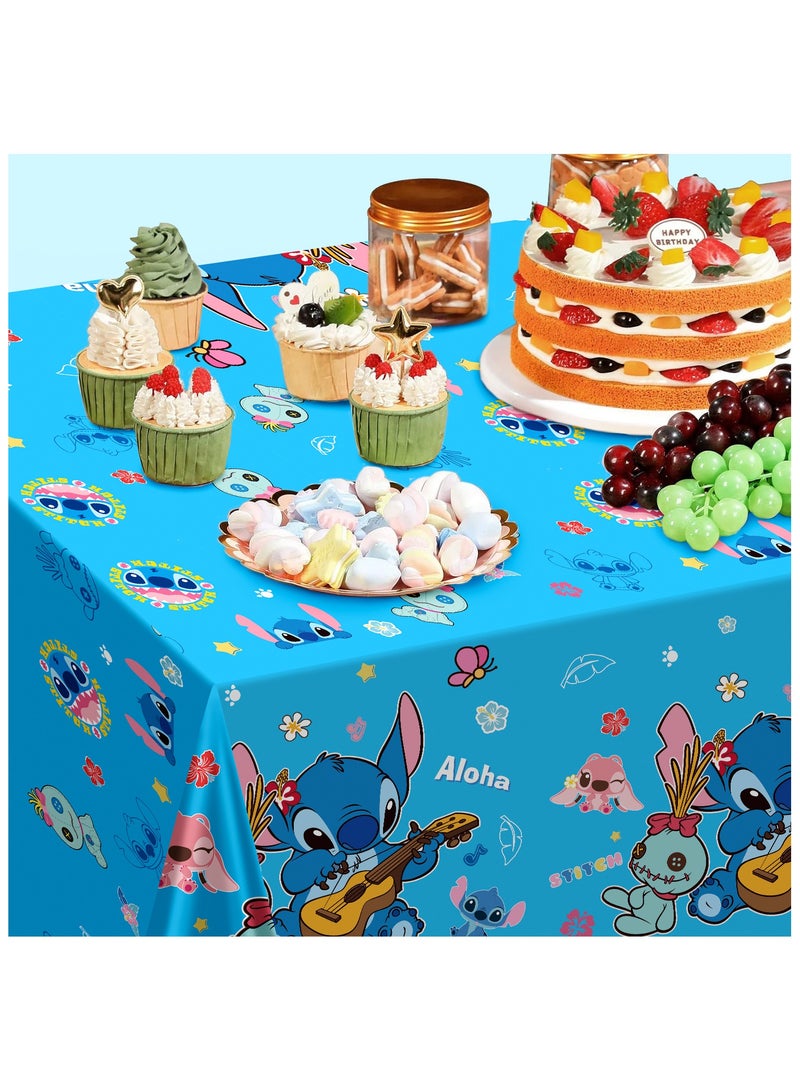 FRUITFUL PARTY Stitch Disposable Party Tablecloths Set, 3pcs Stitch Birthday Party Tableware Table Cover for Birthday Party Decorations(Size: 180cm×108cm/71"× 42.5")  - Image 5