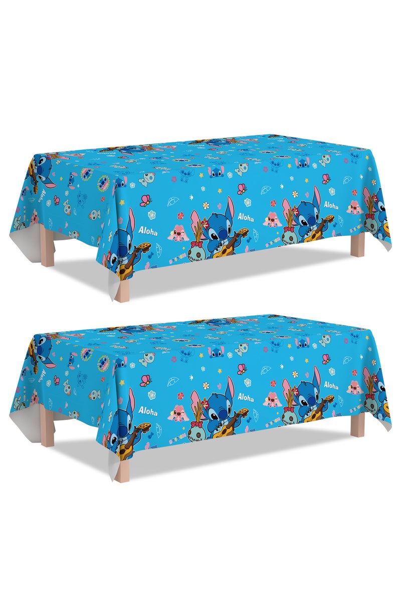 FRUITFUL PARTY Stitch Disposable Party Tablecloths Set, 3pcs Stitch Birthday Party Tableware Table Cover for Birthday Party Decorations(Size: 180cm×108cm/71"× 42.5")  - Image 1