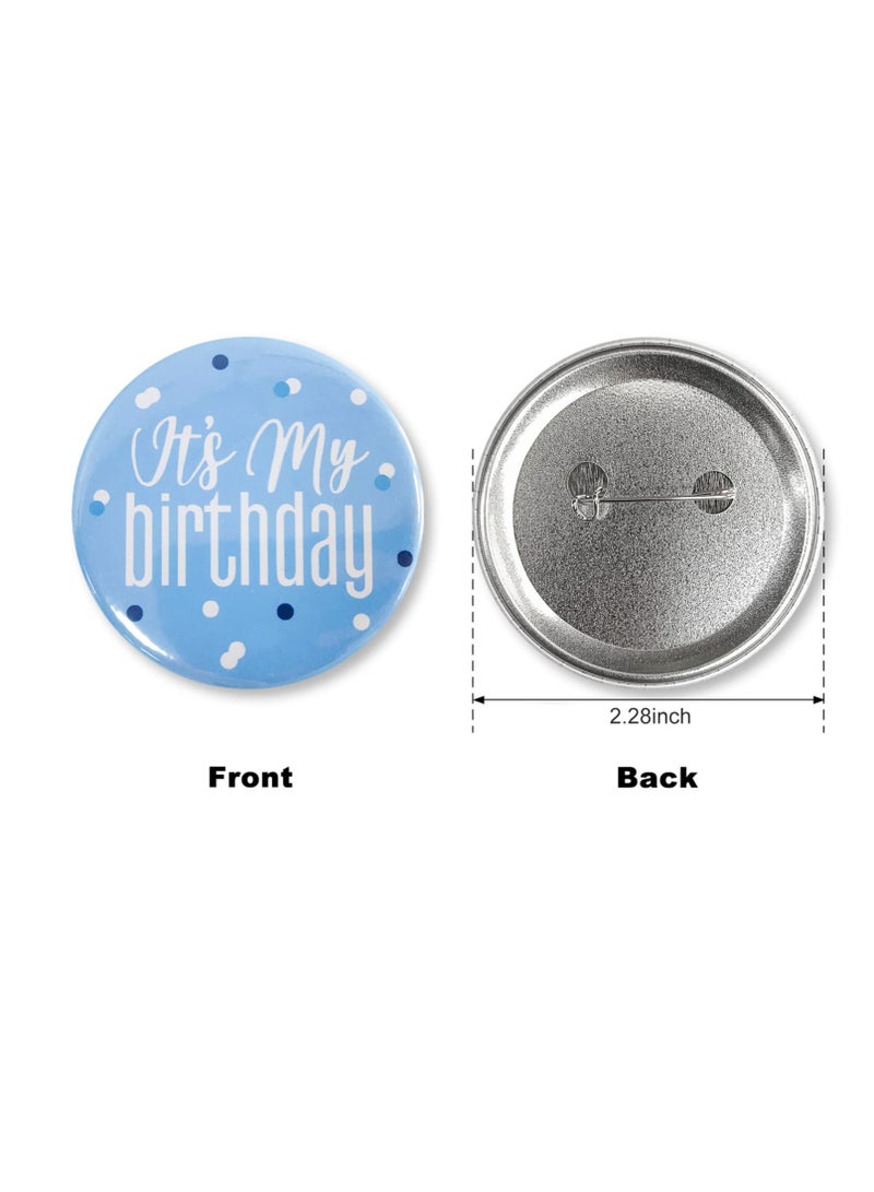 كابتن تيك 30 Pcs Birthday Pins for Men and Women, 2.3in Birthday Girl and Boy Badges, Elegant White Gold Design, Perfect Birthday Gift - Image 4