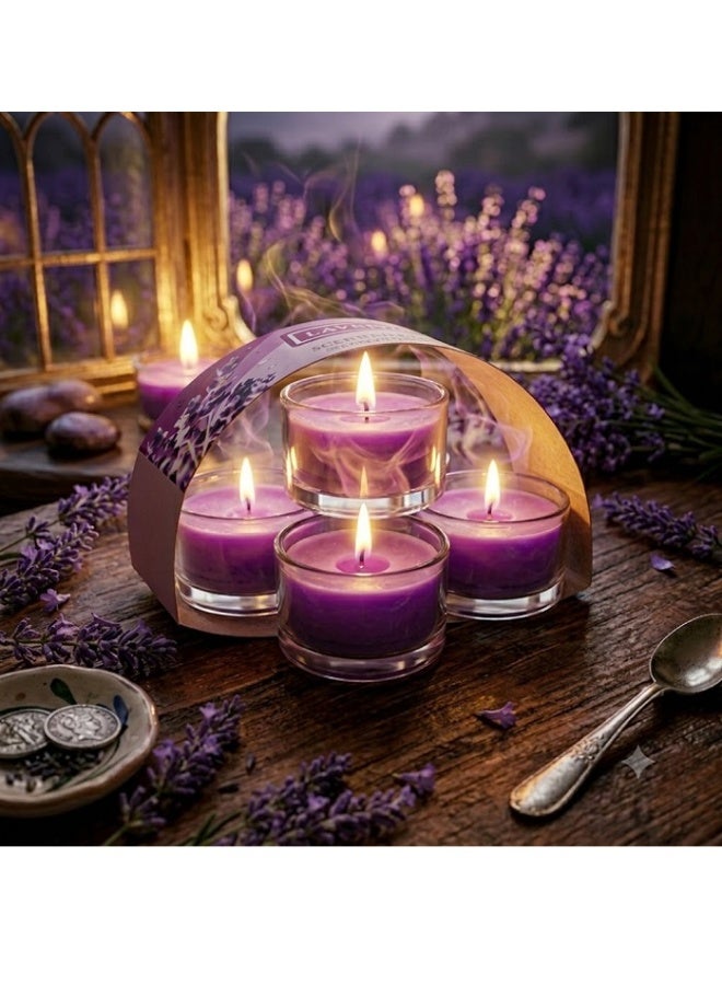 شمع معطر برائحه الافندر  عبوة - 4 شمعات - Image 1