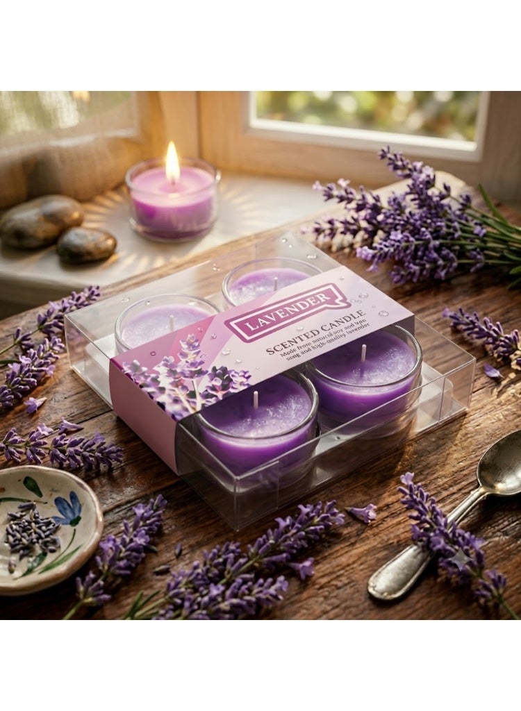 شمع معطر برائحه الافندر  عبوة - 4 شمعات - Image 2