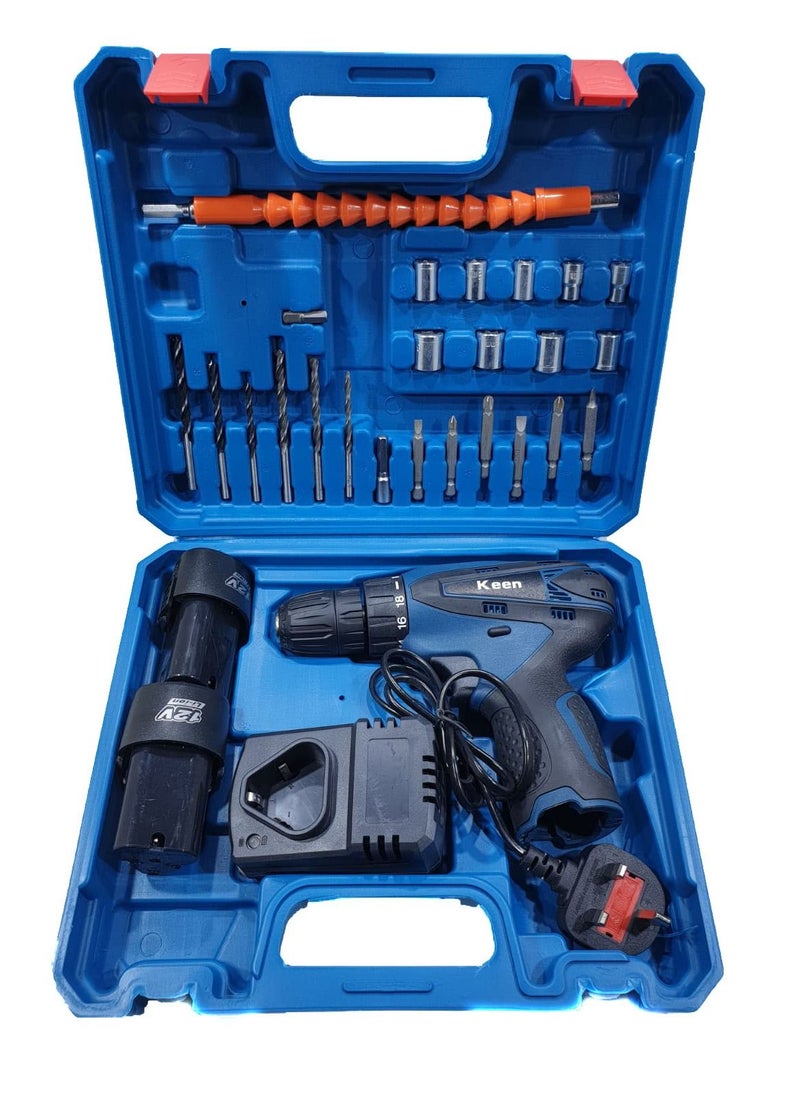 Keen - 12 volt cordless drill with kit - Image 1