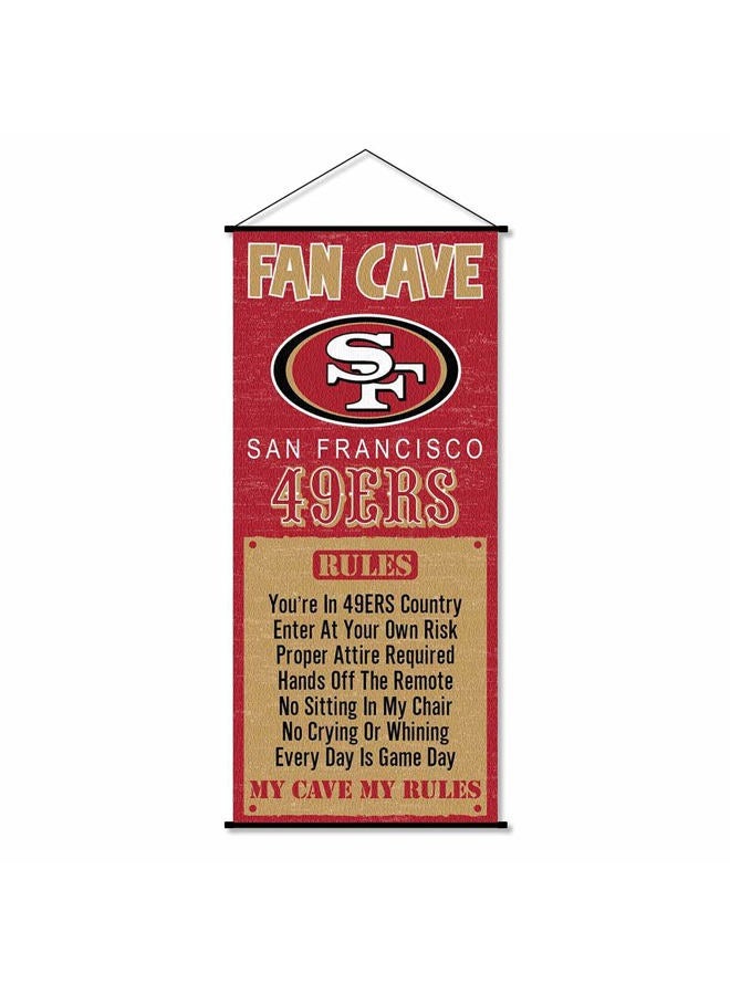 WinCraft San Francisco 49ers Man Cave Fan Banner Wall Door Scroll - Image 1