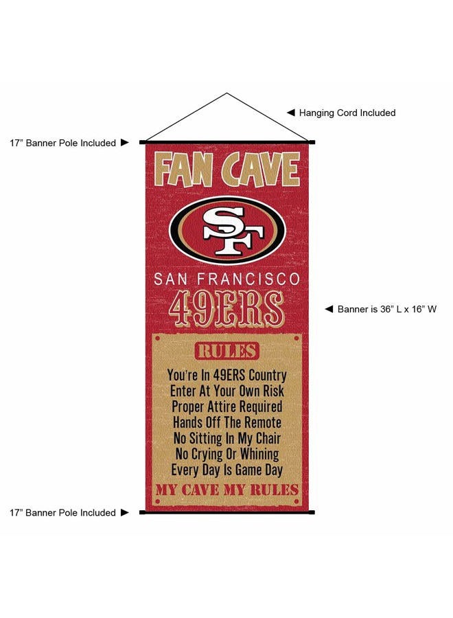 WinCraft San Francisco 49ers Man Cave Fan Banner Wall Door Scroll - Image 2