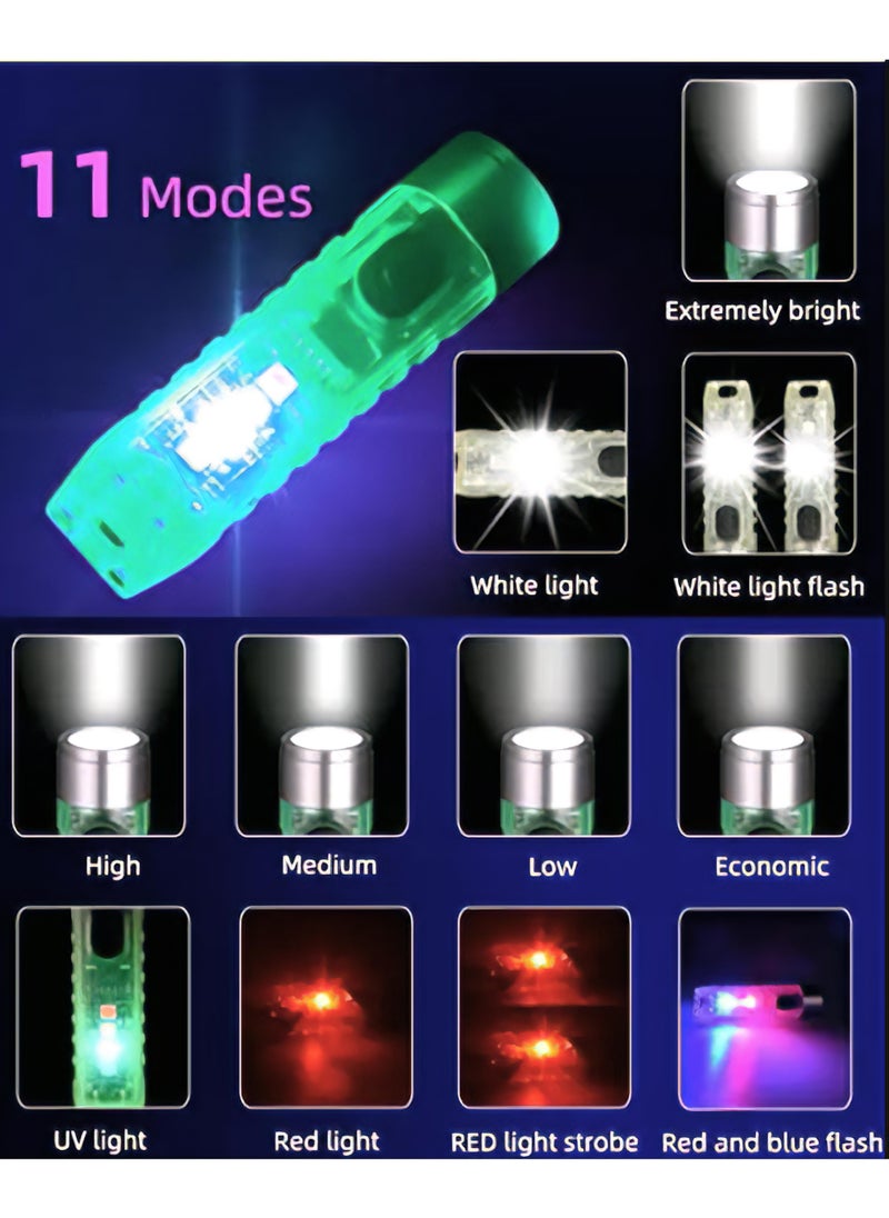 LUSTER - Mini Flash Light with UV Light ,Rechargeable with Keychain - Image 1