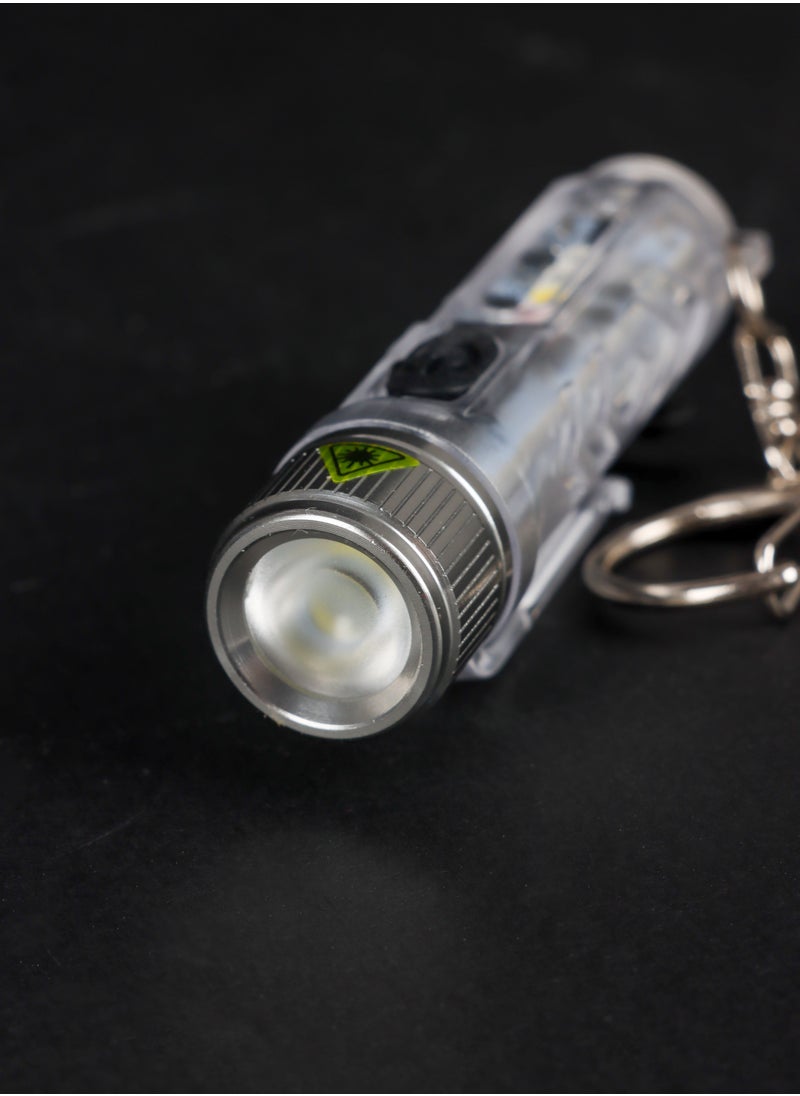 LUSTER - Mini Flash Light with UV Light ,Rechargeable with Keychain - Image 1