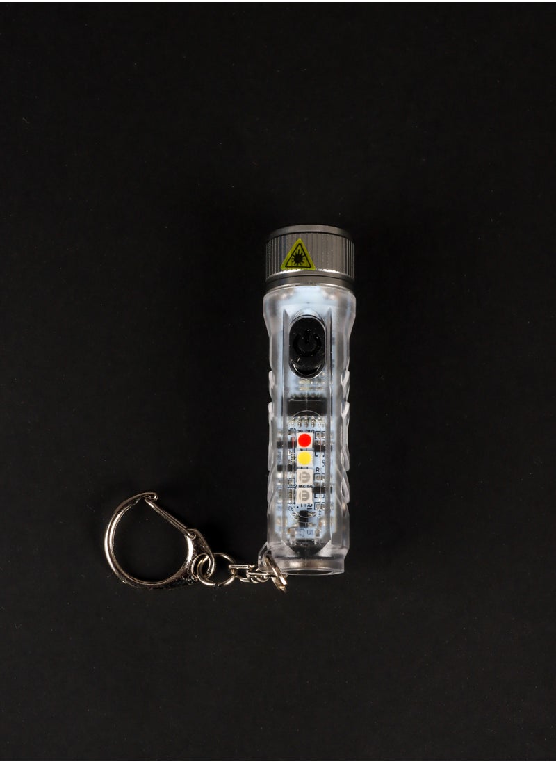 LUSTER - Mini Flash Light with UV Light ,Rechargeable with Keychain - Image 1