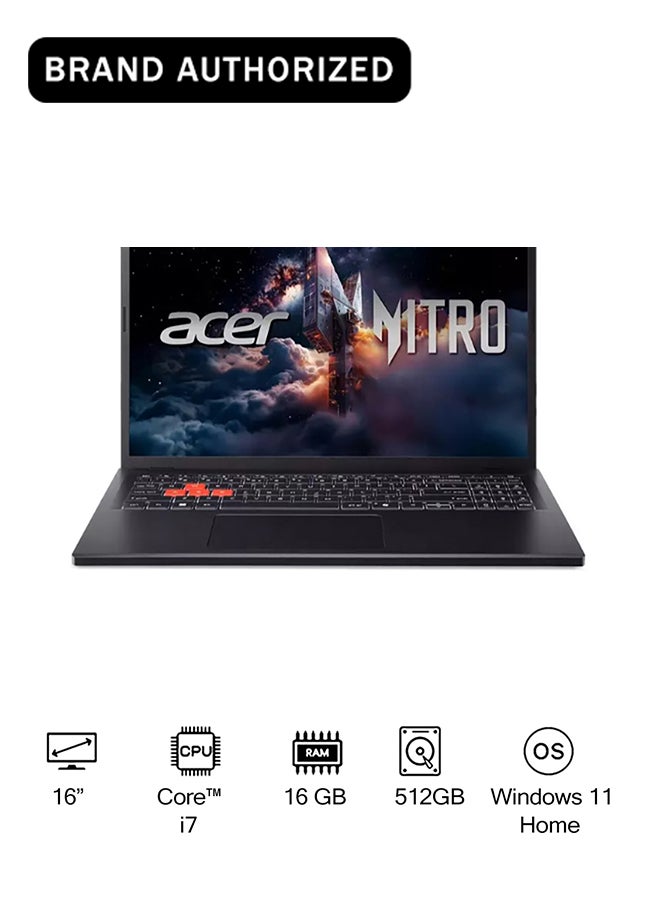 أيسر لابتوب ألعاب Nitro Lite 16 بشاشة WUXGA مقاس 16 بوصة (1920x1200)، معالج Intel Core i7-13620H، ذاكرة وصول عشوائي 16 جيجابايت، قرص صلب SSD سعة 512 جيجابايت، بطاقة رسومات Nvidia GeForce RTX 3050 بسعة 6 جيجابايت، نظام التشغيل Windows 11 Home، لون أسود، لغة إنجليزية اللغة الإنجليزية أسود - Image 1