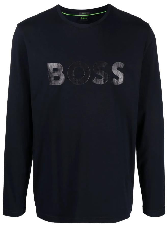 بوس تيشيرت بياقة دائرية مزين بشعار العلامة التجارية - Image 5