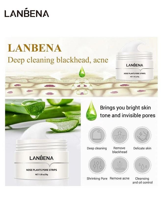 LANBENA - Blackhead Mask, Blackhead Mask Blackhead Remover Mask Peel off Mask Facial Pore Cleanser Purifying Face Mask Nose strips (1.05 Ounce) - White - Image 1